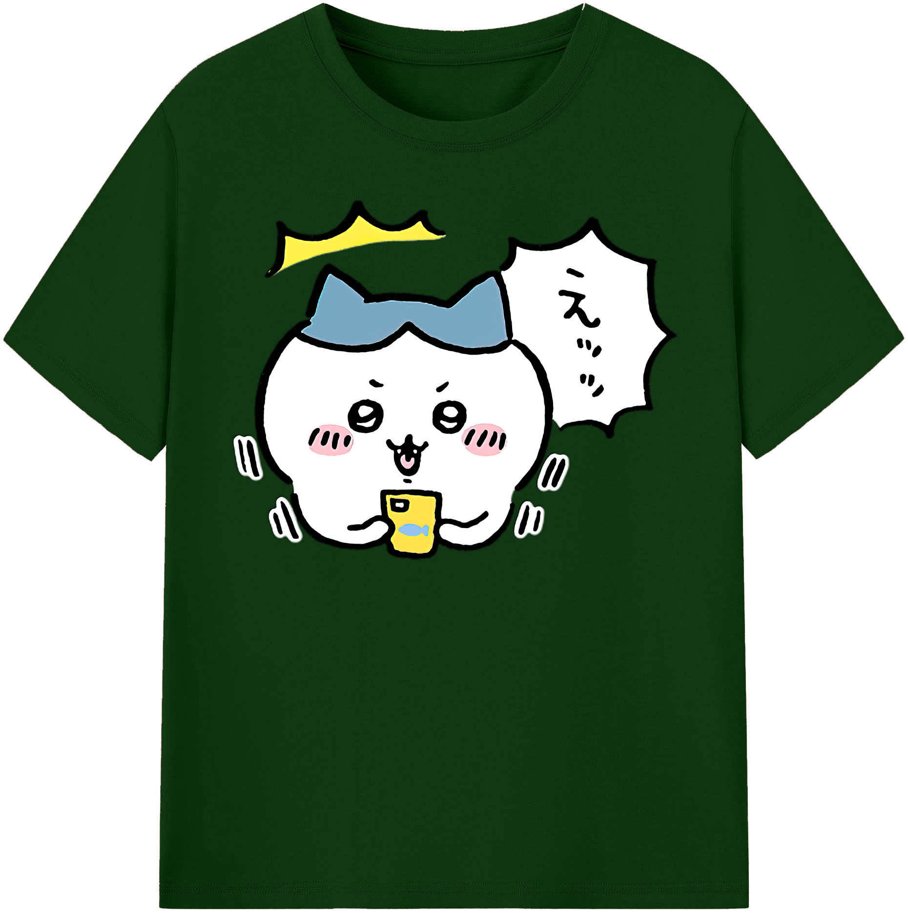 （画像用） ちいかわ ハチワレ Chii-kawa hachiware 綿100％半袖Tシャツ（フロントプリント）